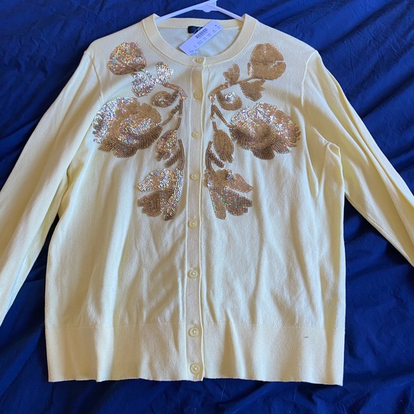 J Crew floral sequin Jackie Cardigan - Picture 6 of 7